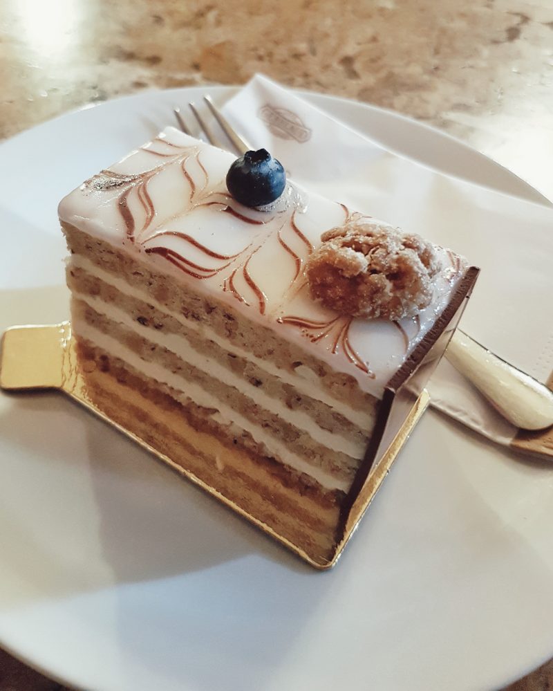eszterhazy cake on a plate
